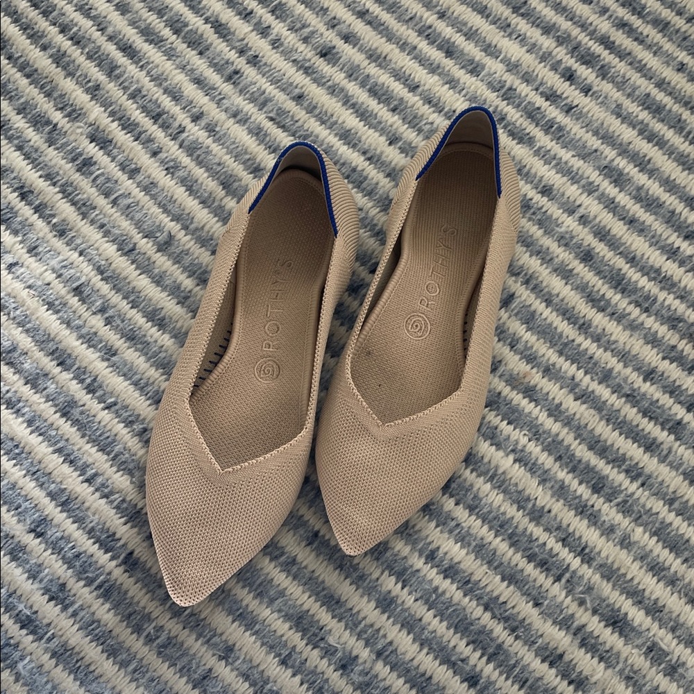 Rothy's Beige Pointed Flats